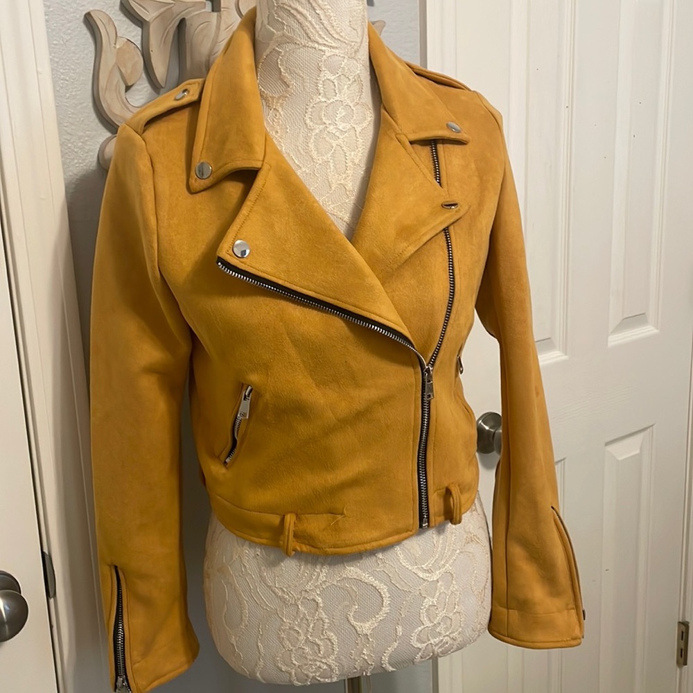 Faux Suede Moto Jacket